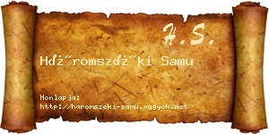 Háromszéki Samu névjegykártya